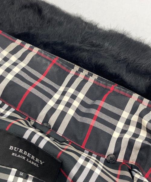 BURBERRY BLACK LABEL（バーバリーブラックレーベル）BURBERRY BLACK LABEL (バーバリーブラックレーベル) ラビットファー スタンドカラー ダウンコート ブラック サイズ:Mの古着・服飾アイテム