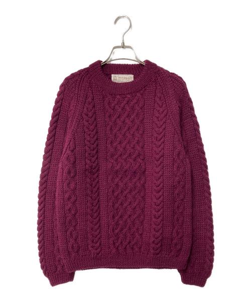 INVERALLAN（インバーアラン）INVERALLAN (インバーアラン) フィッシャーマンニット アランニット ボルドー サイズ:表記無し 実寸参照の古着・服飾アイテム