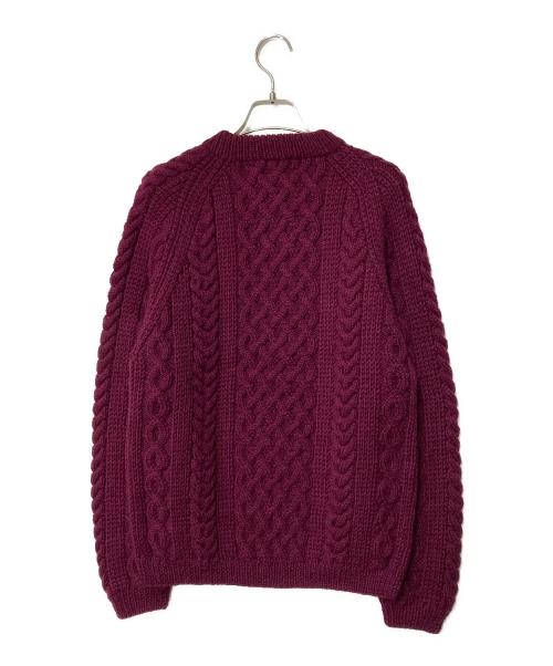 INVERALLAN（インバーアラン）INVERALLAN (インバーアラン) フィッシャーマンニット アランニット ボルドー サイズ:表記無し 実寸参照の古着・服飾アイテム