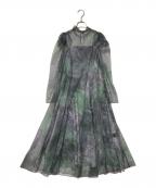 COCODEALココディール）の古着「アートプリントレイヤー2ピースワンピース」｜グリーン