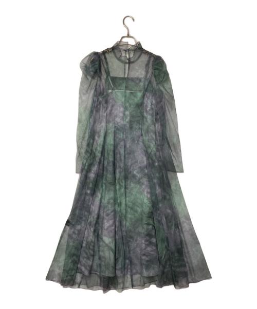 COCODEAL（ココディール）COCODEAL (ココディール) アートプリントレイヤー2ピースワンピース グリーン サイズ:1の古着・服飾アイテム