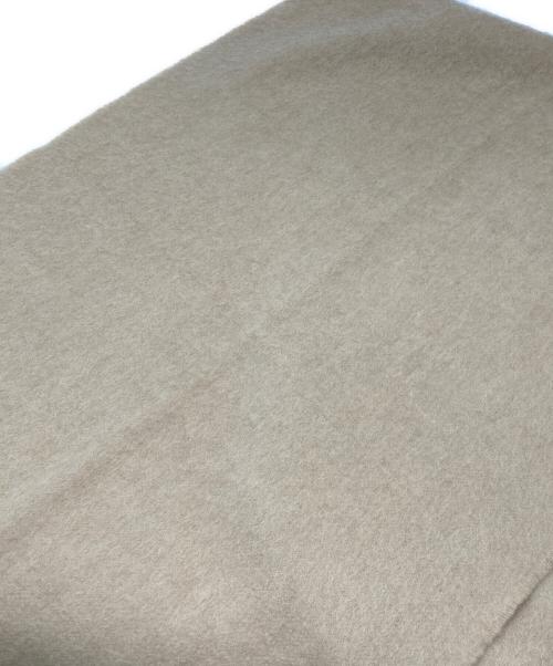 HERMES（エルメス）HERMES (エルメス) ロゴ刺繍 カシミヤストール ベージュの古着・服飾アイテム