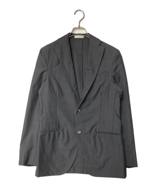 BOGLIOLI（ボリオリ）BOGLIOLI (ボリオリ) ウールコットンヘリンボーン3B段返りスーツ グレー サイズ:44の古着・服飾アイテム