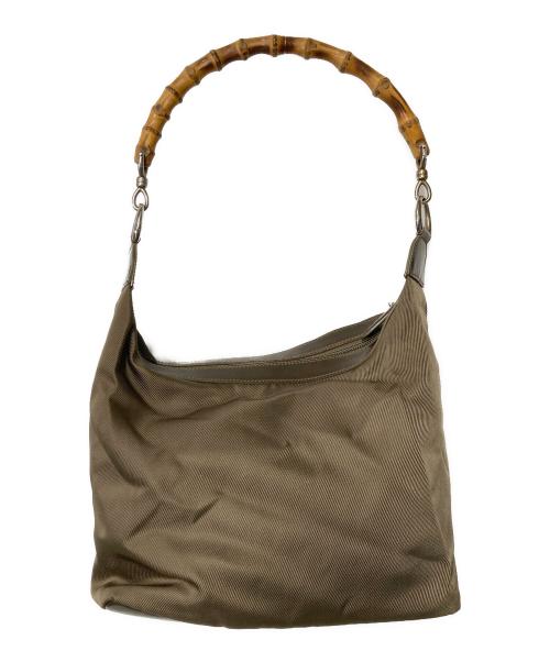 GUCCI（グッチ）GUCCI (グッチ) バンブー ワンショルダーバッグ カーキの古着・服飾アイテム