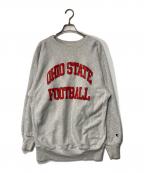 Championチャンピオン）の古着「二段プリント リバースウィーブスウェット」｜レッド×グレー