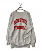 Championチャンピオン）の古着「二段プリント リバースウィーブスウェット」｜レッド×グレー