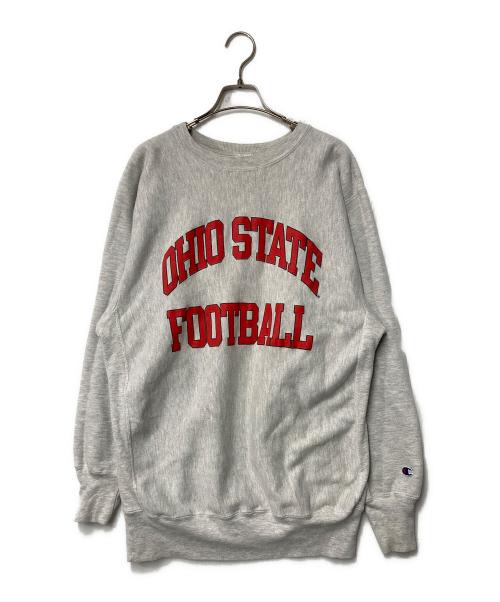 Champion（チャンピオン）Champion (チャンピオン) 二段プリント リバースウィーブスウェット レッド×グレー サイズ:XXLの古着・服飾アイテム