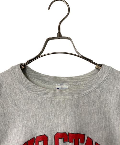 Champion（チャンピオン）Champion (チャンピオン) 二段プリント リバースウィーブスウェット レッド×グレー サイズ:XXLの古着・服飾アイテム