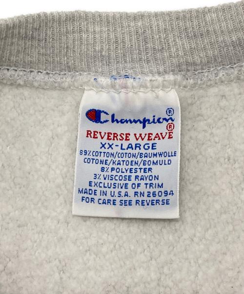 Champion（チャンピオン）Champion (チャンピオン) 二段プリント リバースウィーブスウェット レッド×グレー サイズ:XXLの古着・服飾アイテム