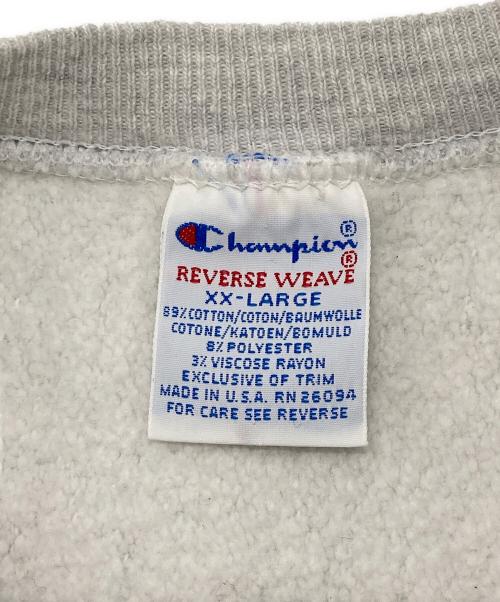 Champion（チャンピオン）Champion (チャンピオン) 二段プリント リバースウィーブスウェット レッド×グレー サイズ:XXLの古着・服飾アイテム