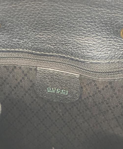 GUCCI（グッチ）GUCCI (グッチ) バンブー スエード 巾着リュック ブラックの古着・服飾アイテム