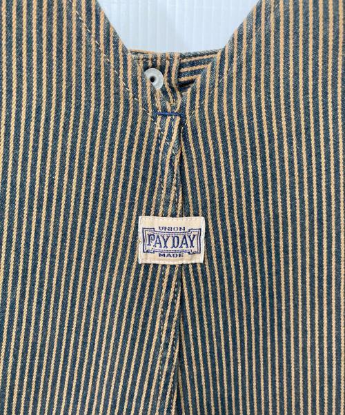 PAY DAY（ペイデイ）PAY DAY (ペイデイ) ストライプオーバーオール ブラウン サイズ:36の古着・服飾アイテム