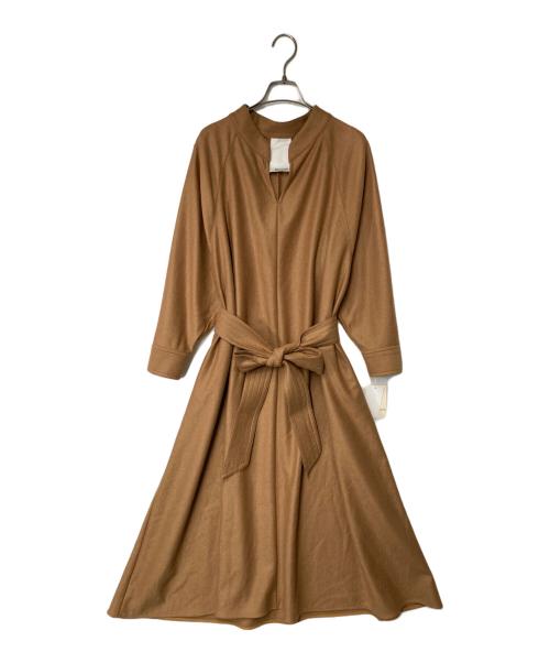 Whim Gazette（ウィムガゼット）Whim Gazette (ウィムガゼット) ウール天竺ワンピース キャメル サイズ:36の古着・服飾アイテム