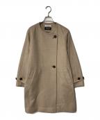 BEAUTY&YOUTHビューティーアンドユース）の古着「BELLANDI ノーカラーミドル コート」｜ベージュ