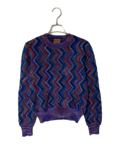 missoni（ミッソーニ）missoni (ミッソーニ) 総柄 ジグザグ モヘヤ混ニット マルチカラー サイズ:44の古着・服飾アイテム