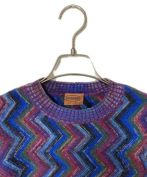 missoni（ミッソーニ）missoni (ミッソーニ) 総柄 ジグザグ モヘヤ混ニット マルチカラー サイズ:44の古着・服飾アイテム