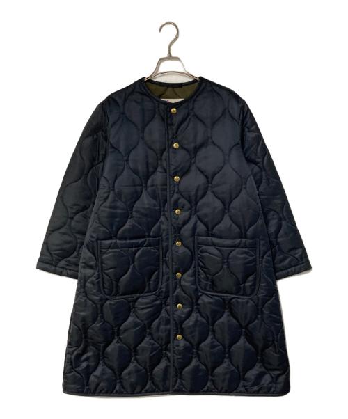 Traditional Weatherwear（トラディショナルウェザーウェア）Traditional Weatherwear (トラディショナルウェザーウェア) Spick and Span (スピックアンドスパン) 別注 ARKLEY LONG2 EX キルティングノーカラーコート ネイビー サイズ:32の古着・服飾アイテム