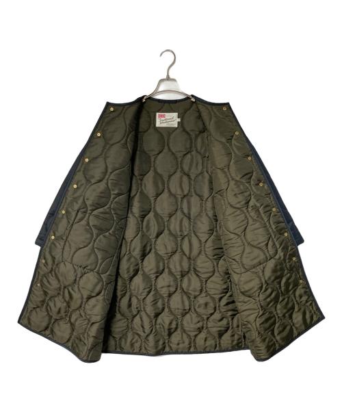 Traditional Weatherwear（トラディショナルウェザーウェア）Traditional Weatherwear (トラディショナルウェザーウェア) Spick and Span (スピックアンドスパン) 別注 ARKLEY LONG2 EX キルティングノーカラーコート ネイビー サイズ:32の古着・服飾アイテム