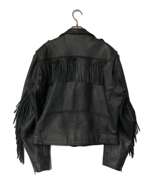 HARLEY-DAVIDSON（ハーレーダビッドソン）HARLEY-DAVIDSON (ハーレーダビッドソン) フリンジ ダブルカウレザーライダースジャケット ブラック サイズ:42の古着・服飾アイテム