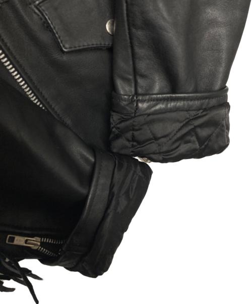 HARLEY-DAVIDSON（ハーレーダビッドソン）HARLEY-DAVIDSON (ハーレーダビッドソン) フリンジ ダブルカウレザーライダースジャケット ブラック サイズ:42の古着・服飾アイテム