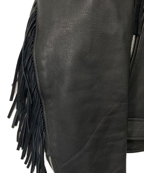 HARLEY-DAVIDSON（ハーレーダビッドソン）HARLEY-DAVIDSON (ハーレーダビッドソン) フリンジ ダブルカウレザーライダースジャケット ブラック サイズ:42の古着・服飾アイテム