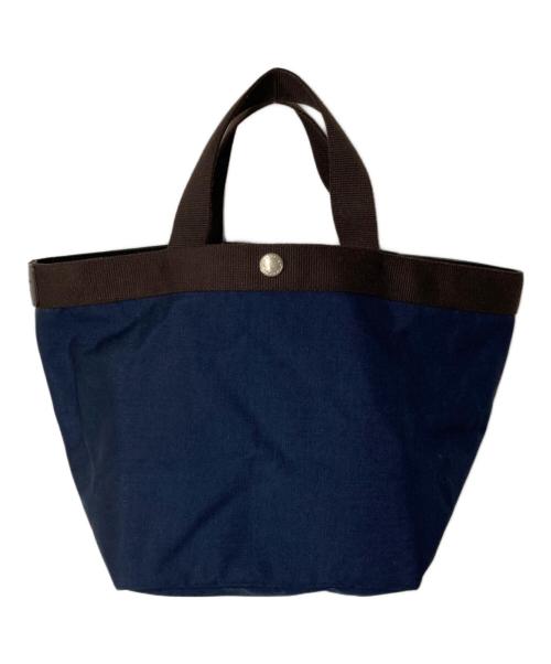 Herve Chapelier（エルベシャプリエ）Herve Chapelier (エルベシャプリエ) 707C コーデュラ舟型トートM ネイビー×ブラウンの古着・服飾アイテム