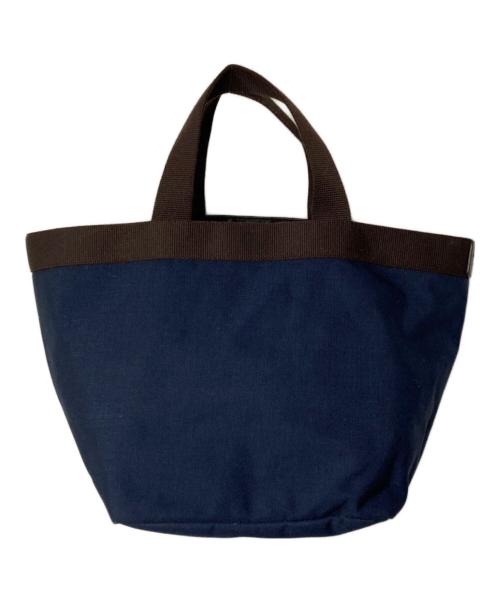 Herve Chapelier（エルベシャプリエ）Herve Chapelier (エルベシャプリエ) 707C コーデュラ舟型トートM ネイビー×ブラウンの古着・服飾アイテム