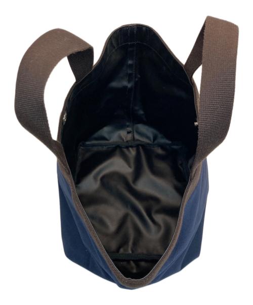 Herve Chapelier（エルベシャプリエ）Herve Chapelier (エルベシャプリエ) 707C コーデュラ舟型トートM ネイビー×ブラウンの古着・服飾アイテム