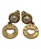CELINEセリーヌ）の古着「ハートサークル パールイヤリング」｜ゴールド