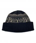 yohji yamamoto+noirヨウジヤマモトプリュスノアール）の古着「ウールニットキャップ」｜ブラック