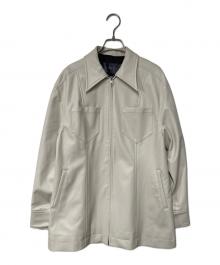 CITY（シティ）の古着「ソフトレザーライクブルゾン」｜ベージュ