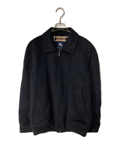 BURBERRY LONDON（バーバリーロンドン）BURBERRY LONDON (バーバリーロンドン) ホース刺繍 裏ノバチェック ウール混ブルゾン グレー サイズ:表記無し 実寸参照の古着・服飾アイテム