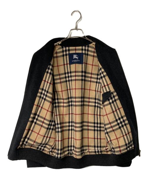 BURBERRY LONDON（バーバリーロンドン）BURBERRY LONDON (バーバリーロンドン) ホース刺繍 裏ノバチェック ウール混ブルゾン グレー サイズ:表記無し 実寸参照の古着・服飾アイテム