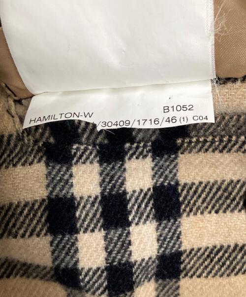 BURBERRY LONDON（バーバリーロンドン）BURBERRY LONDON (バーバリーロンドン) ホース刺繍 裏ノバチェック ウール混ブルゾン グレー サイズ:表記無し 実寸参照の古着・服飾アイテム