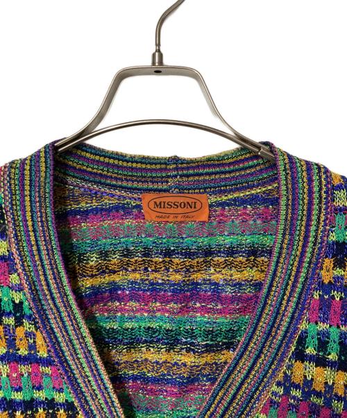 missoni（ミッソーニ）missoni (ミッソーニ) 総柄カーディガン マルチカラー サイズ:46の古着・服飾アイテム