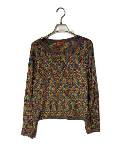 missoni（ミッソーニ）missoni (ミッソーニ) ジグザグ柄 ニット マルチカラー サイズ:42の古着・服飾アイテム