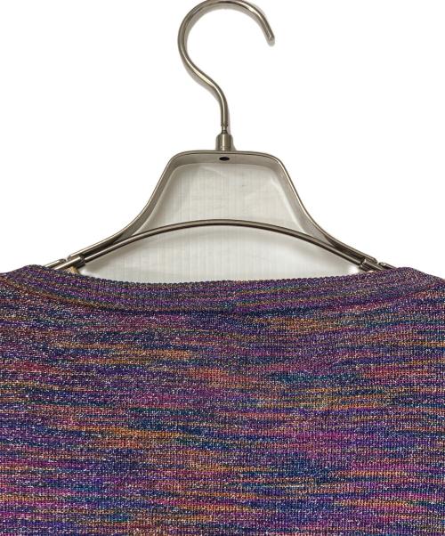 missoni（ミッソーニ）MISSONI (ミッソーニ) 総柄ラメニットカットソー パープル×オレンジ サイズ:44の古着・服飾アイテム