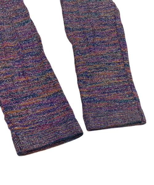 missoni（ミッソーニ）MISSONI (ミッソーニ) 総柄ラメニットカットソー パープル×オレンジ サイズ:44の古着・服飾アイテム