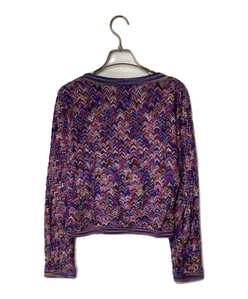 missoni（ミッソーニ）missoni (ミッソーニ) ジグザグ柄ニット ピンク×ブルー サイズ:42の古着・服飾アイテム