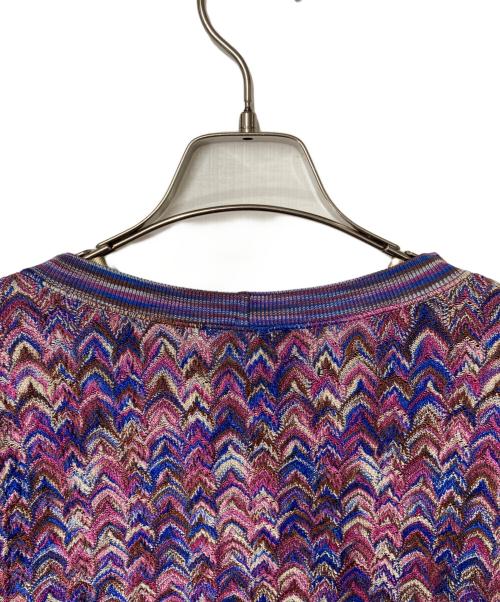 missoni（ミッソーニ）missoni (ミッソーニ) ジグザグ柄ニット ピンク×ブルー サイズ:42の古着・服飾アイテム