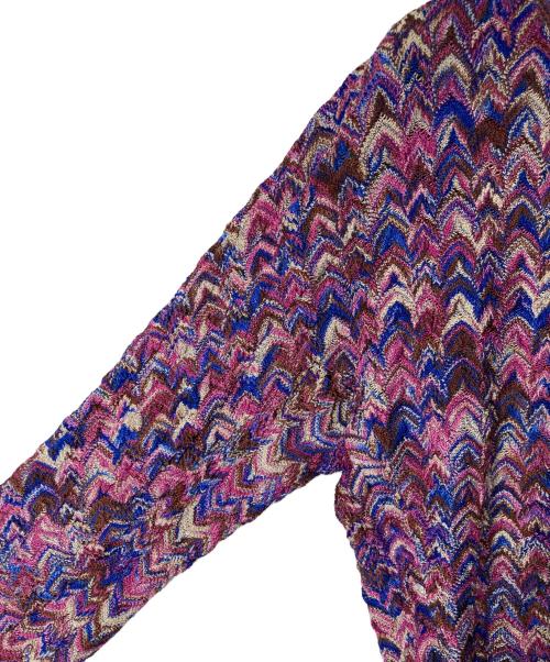missoni（ミッソーニ）missoni (ミッソーニ) ジグザグ柄ニット ピンク×ブルー サイズ:42の古着・服飾アイテム