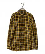 BALENCIAGAバレンシアガ）の古着「チェックシャツ」｜イエロー×ブラウン