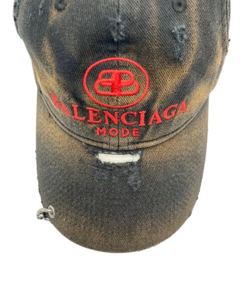 BALENCIAGA（バレンシアガ）BALENCIAGA (バレンシアガ) DESTROYED BB MOD CAP ブラック サイズ:L(59cm)の古着・服飾アイテム