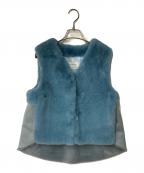 MARIED'ORマリードール）の古着「バックギャザーエコファーベスト」｜ブルー