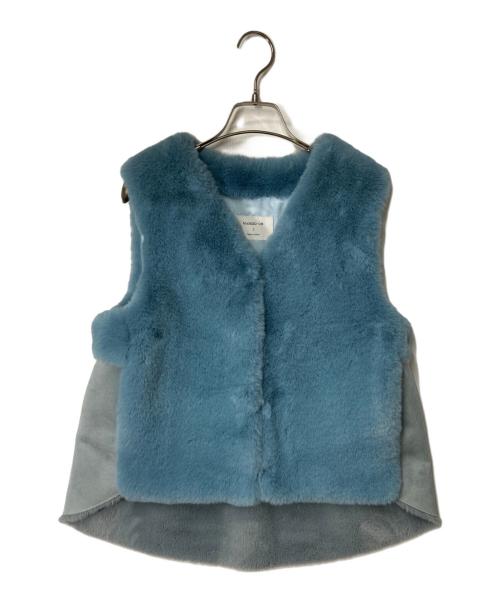 MARIED'OR（マリードール）MARIED'OR (マリードール) バックギャザーエコファーベスト ブルー サイズ:Iの古着・服飾アイテム
