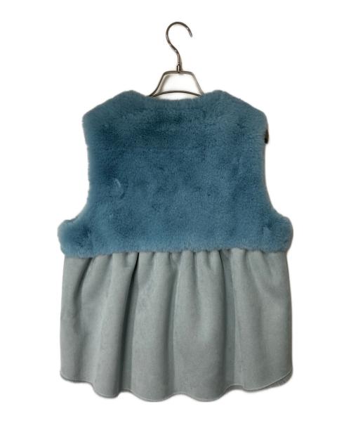 MARIED'OR（マリードール）MARIED'OR (マリードール) バックギャザーエコファーベスト ブルー サイズ:Iの古着・服飾アイテム
