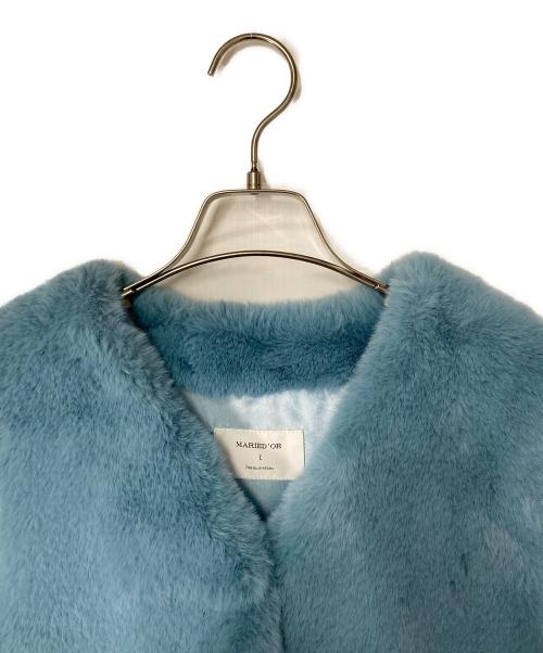 MARIED'OR（マリードール）MARIED'OR (マリードール) バックギャザーエコファーベスト ブルー サイズ:Iの古着・服飾アイテム