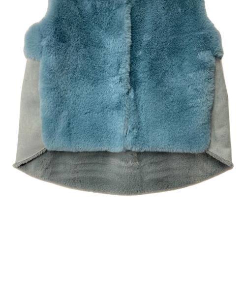 MARIED'OR（マリードール）MARIED'OR (マリードール) バックギャザーエコファーベスト ブルー サイズ:Iの古着・服飾アイテム