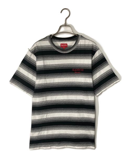 SUPREME（シュプリーム）SUPREME (シュプリーム) Gradient Striped S/S TOP ホワイト×ブラック サイズ:Sの古着・服飾アイテム