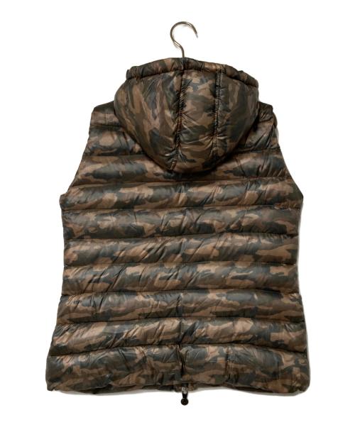 Pyrenex（ピレネックス）Pyrenex (ピレネックス) カモ柄フーデットダウンベスト オリーブ×ブラウン サイズ:36の古着・服飾アイテム